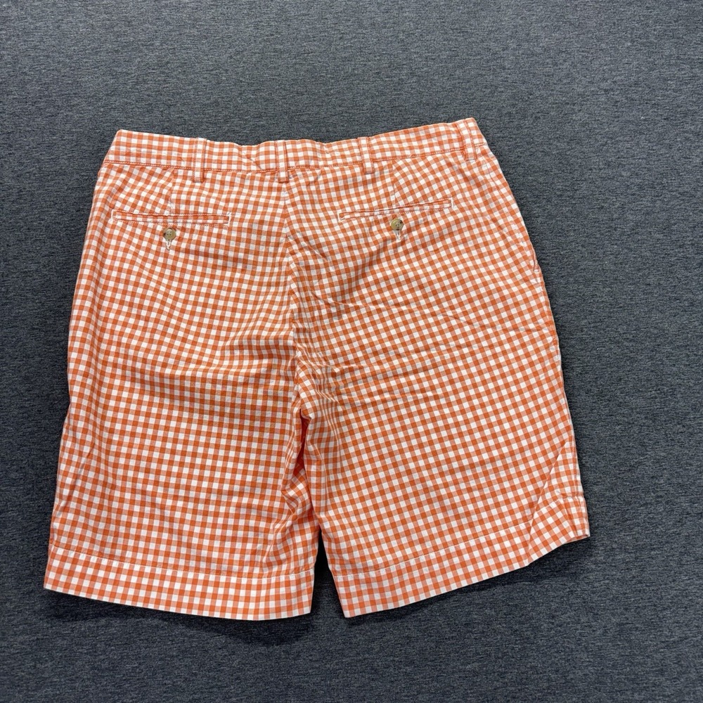 Vintage Polo Ralph Lauren Suffield Shorts Mens 35x9 Orange Gingham Check Preppy - Picture 6 of 13